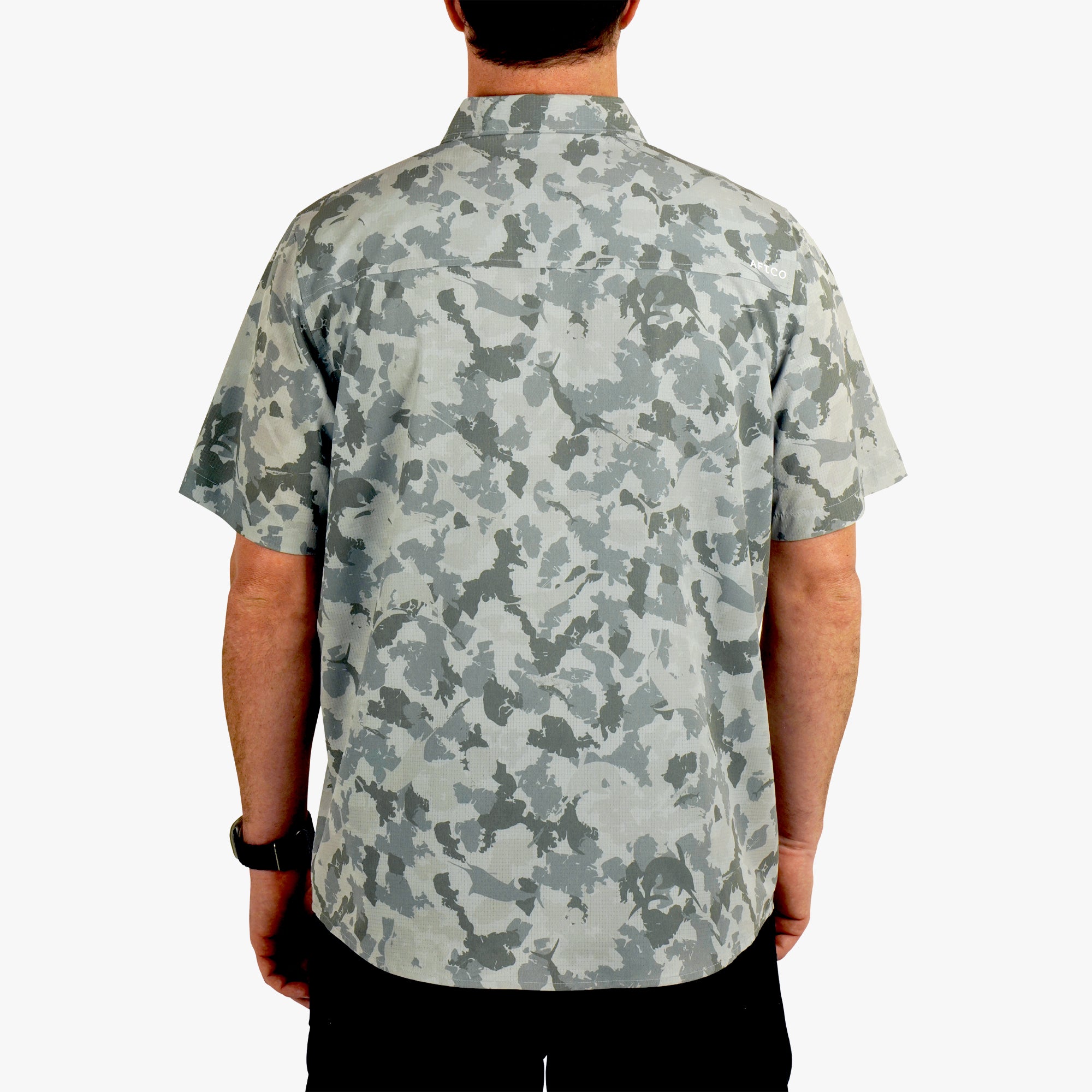 Air-O Mesh Printed SS Button Down Shirt - Image 5